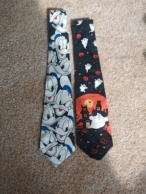 Novelty Donald Duck & Hallmark Halloween Ghost Neckties